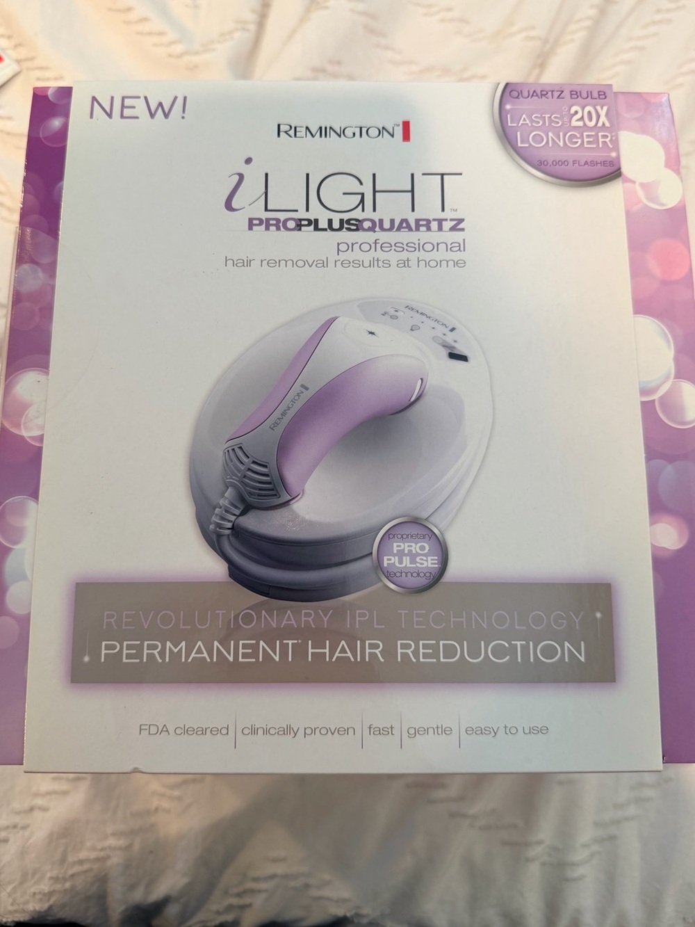 Remington iLIGHT Pro Quartz Hair Removal Device - White & Purple Accents